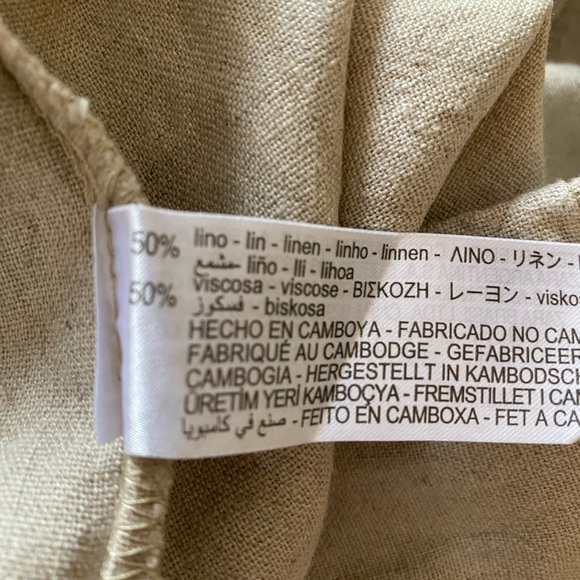 Zara Linen Belted Shorts with Pleated Front Size M - Picture 6 of 6